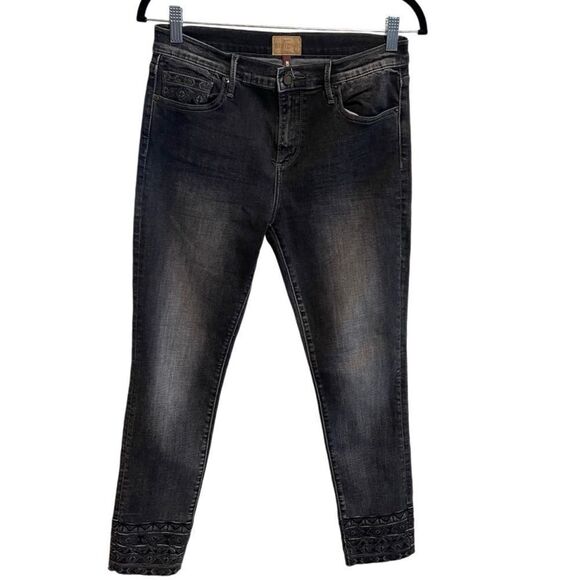 Driftwood- Women’s Jackie Embroidered Cuff Jeans Wash Black Gray, Size 28 - Picture 14 of 15